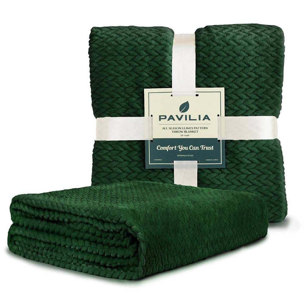 Pavilia – Manta para sofá por atacado – Cobertor de fleece texturizado com estampa de folhas46