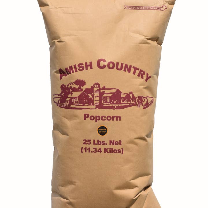 25lb. Bag of Mushroom Popcorn for wholesale by Amish Country Popcorn