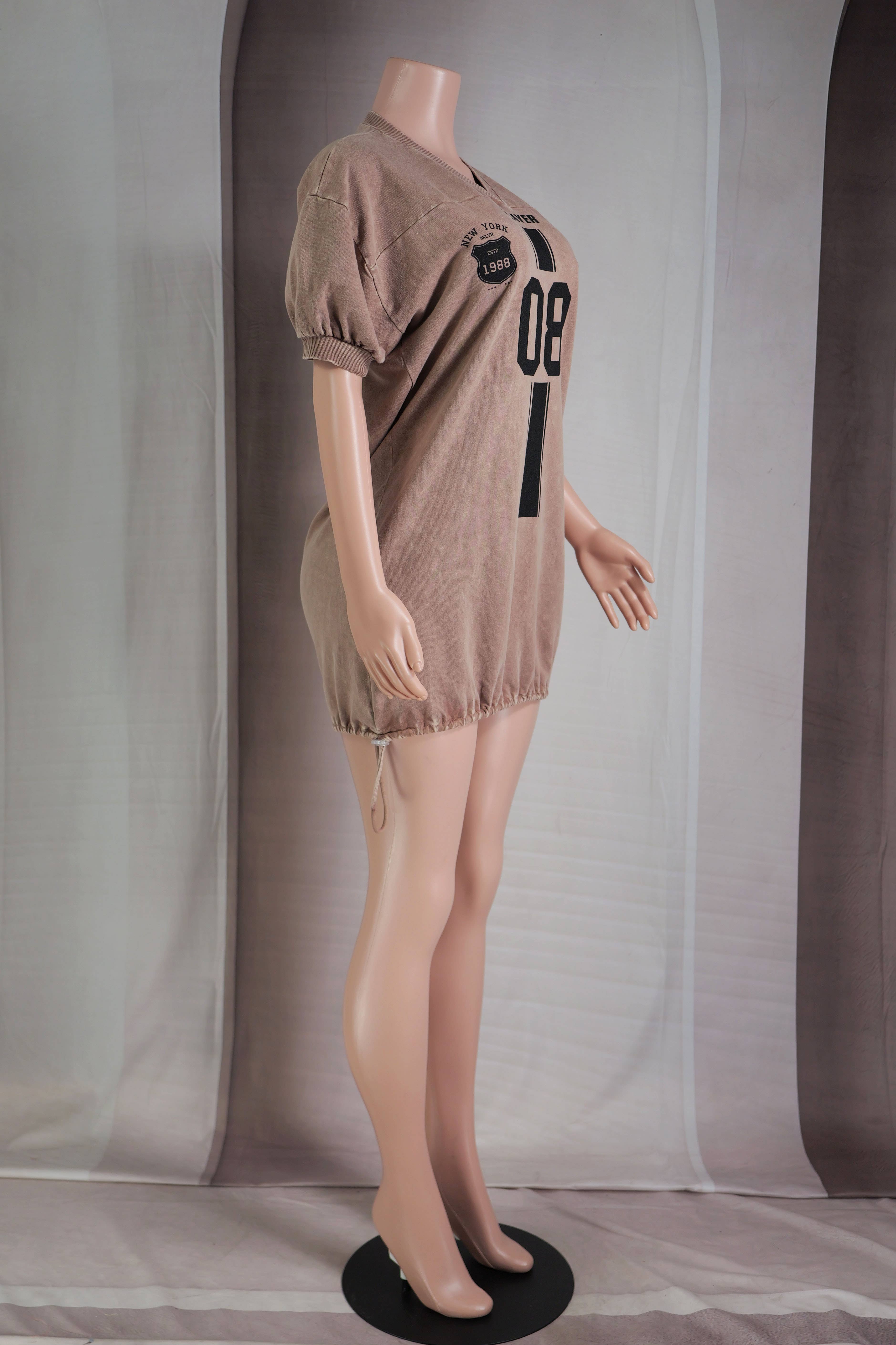 Dalia Studio - Vendita all'ingrosso Vestito - Donna - ABITO GRAFICO STILE MAGLIA SPORTIVA LAVAGGIO MINERALE4