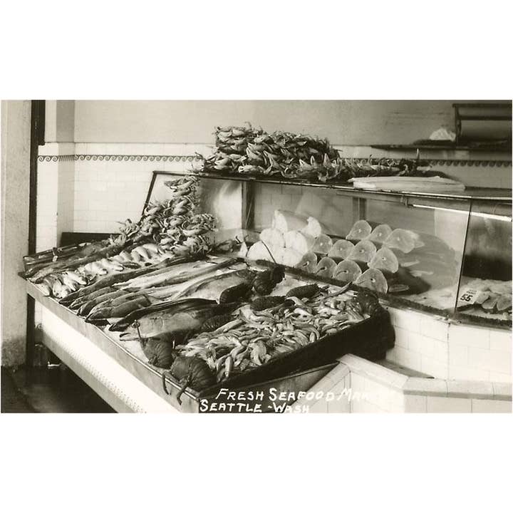 Found Image Press - Wholesale Art Print - Art Print WA-226 Fresh Seafood, Seattle
