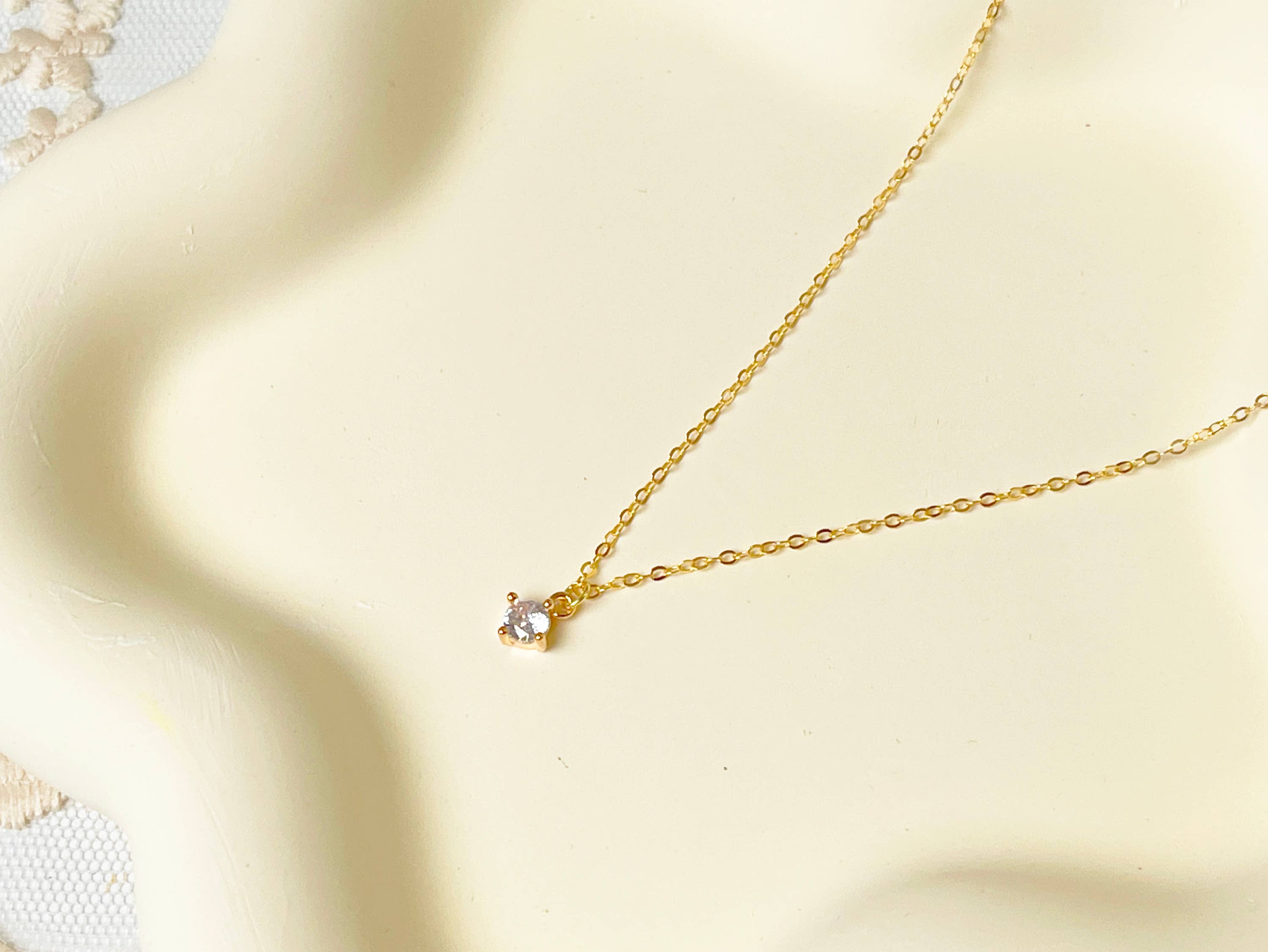 Melange Blanc - Wholesale Pendant/Charm Necklace - N017 solitaire pendant necklace, single diamond necklace8