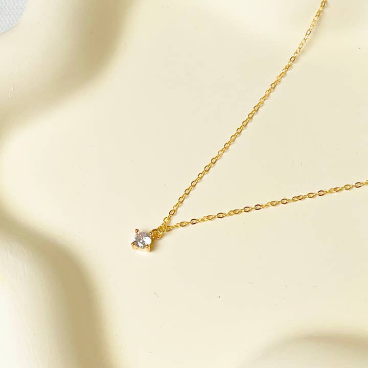 Melange Blanc - Wholesale Pendant/Charm Necklace - N017 solitaire pendant necklace, single diamond necklace8