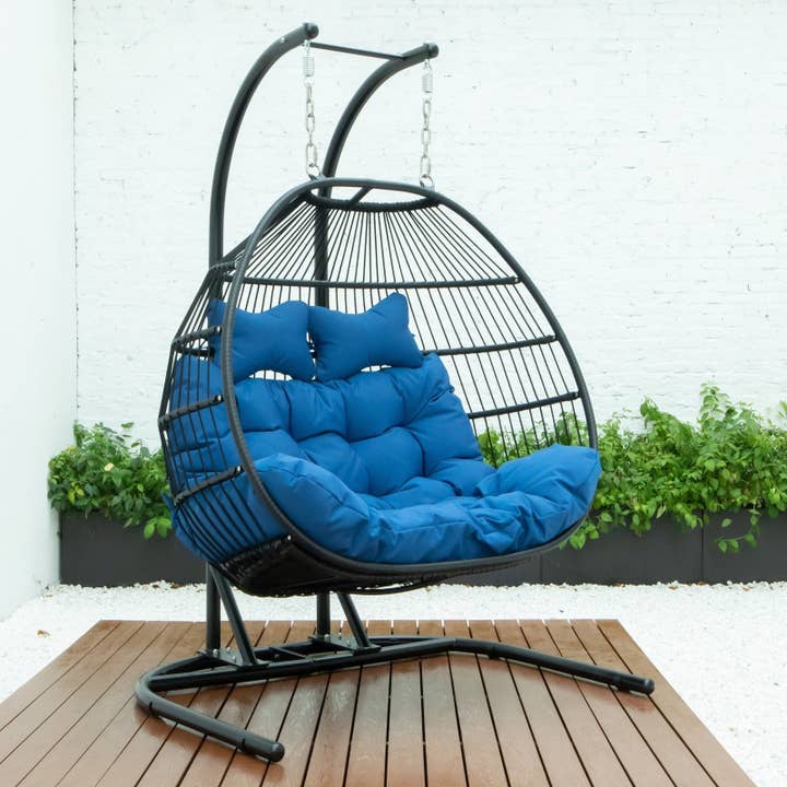 LeisureMod - Wholesale Egg Chair - Wicker 2 Person Double Folding Hanging Egg Swing Chair72