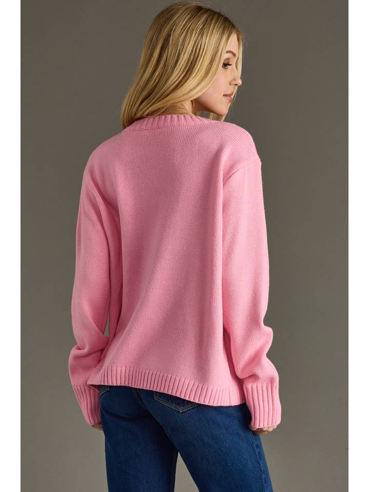 Panache Apparel Co. - Wholesale Knit Sweater - Women's - Pink Merry Sweater4