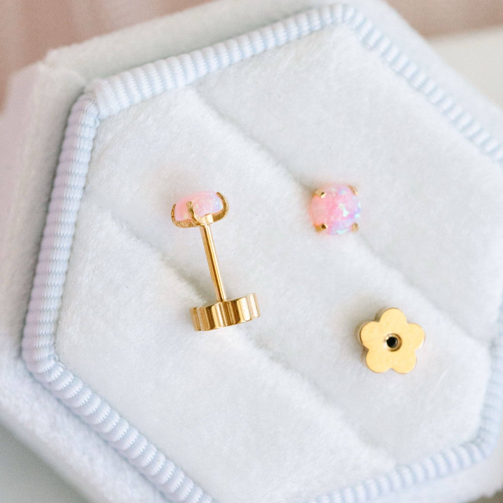 Pierced Co - Wholesale Earrings - Kids - Pink Opals0