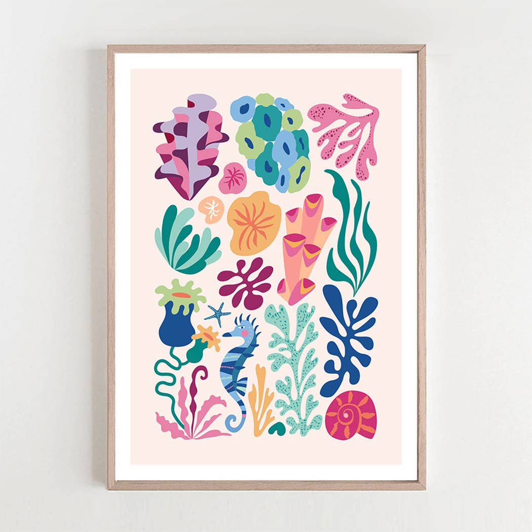 3 Birdies Studio - Wholesale Art Print - Modern Coral Art Print1