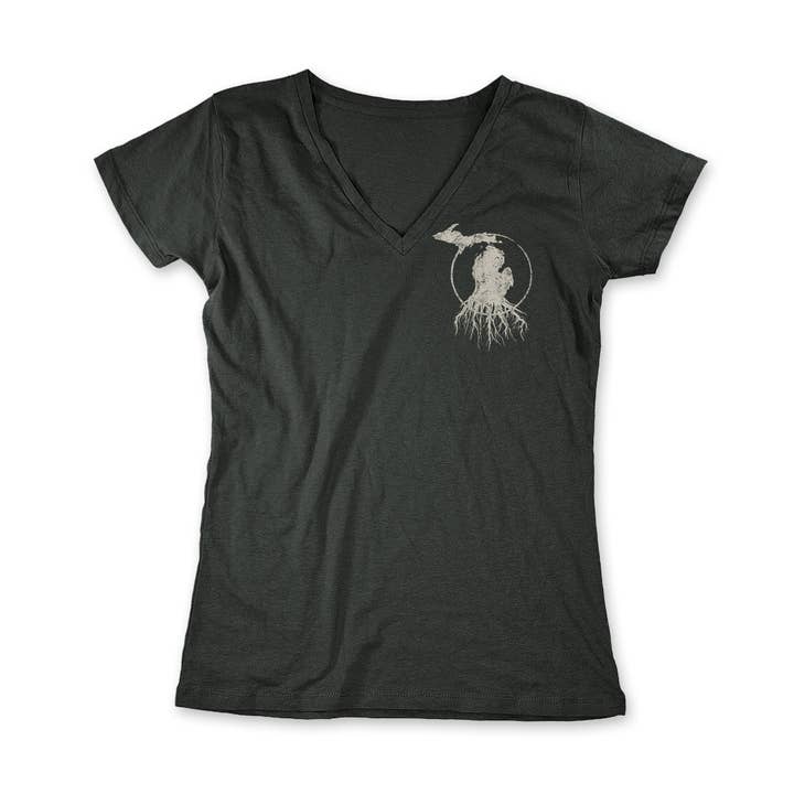 MI Roots - Ladies' V-Neck for wholesale by rooted in michigan