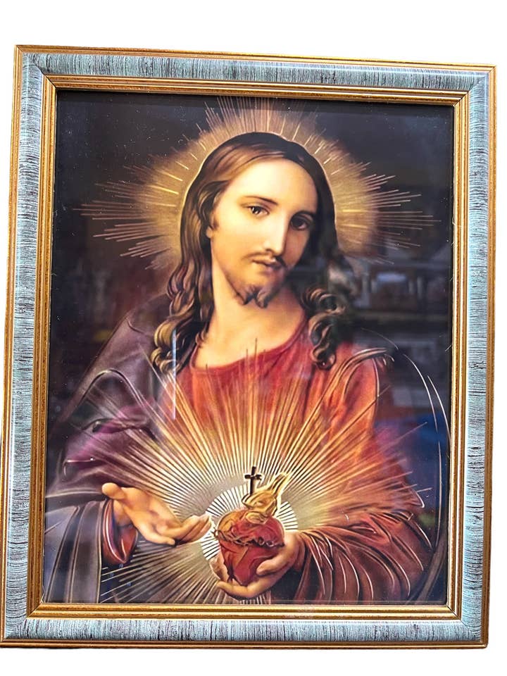 8"X10" SACRED HEART OF JESUS FRAME / CUADRO DEL SAGRADO CORAZÓN DE JESÚS for wholesale by SAN JUDITAS RELIGIOUS ARTICLES