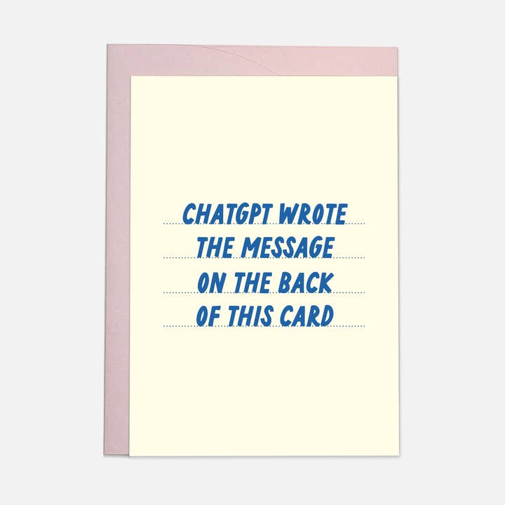 ChatGPT message - greeting card for wholesale by Kaart Blanche