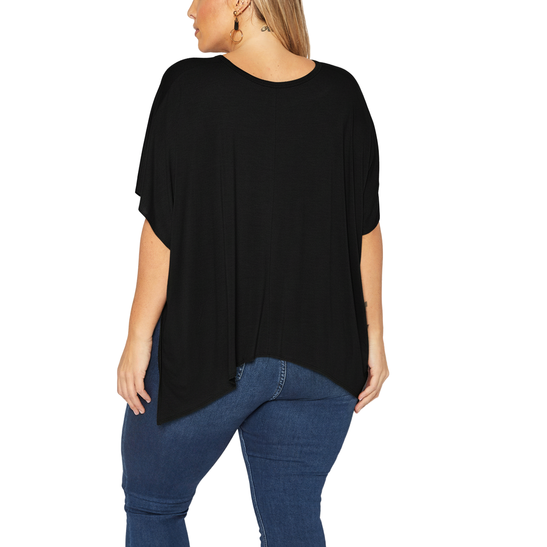 Robin K – wholesale Tunic – Women’s – Bellatrix Plus Basic V-Neck Poncho Styled Tunic2