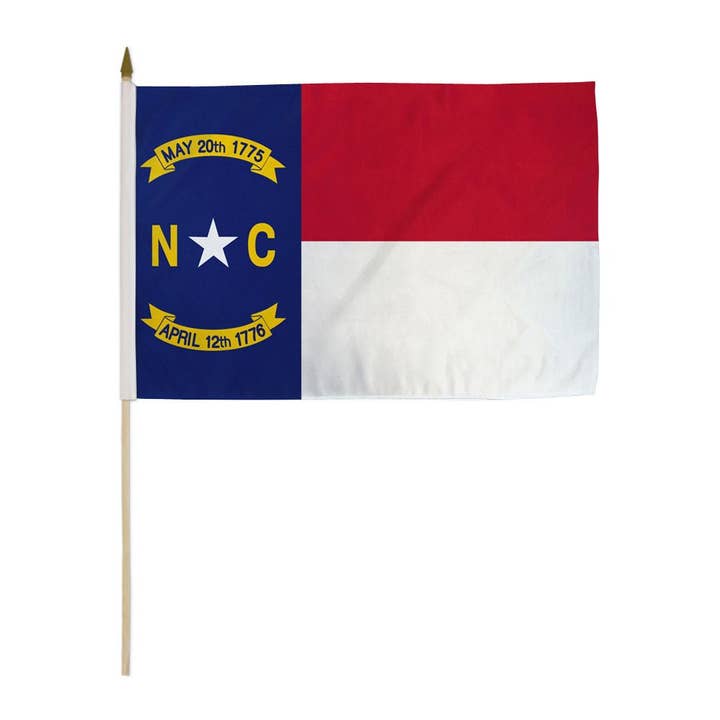 North Carolina 12x18in Stick Flag for wholesale by Flags Importer