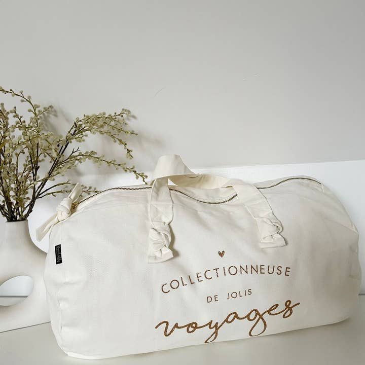 Marcel & Lily - Vente Sac de voyage – femme - Sac Polochon "Collectionneuse de Voyages" milk