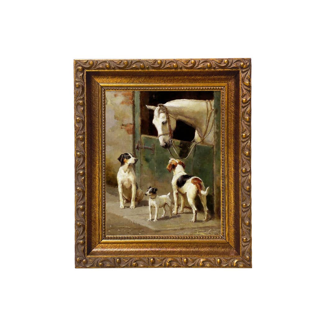 Madison Bay Co. - Historical Home Decor Reproductions - Wholesale Art Print - Dog and Horse at Stable Vintage Painting Print on Canvas20