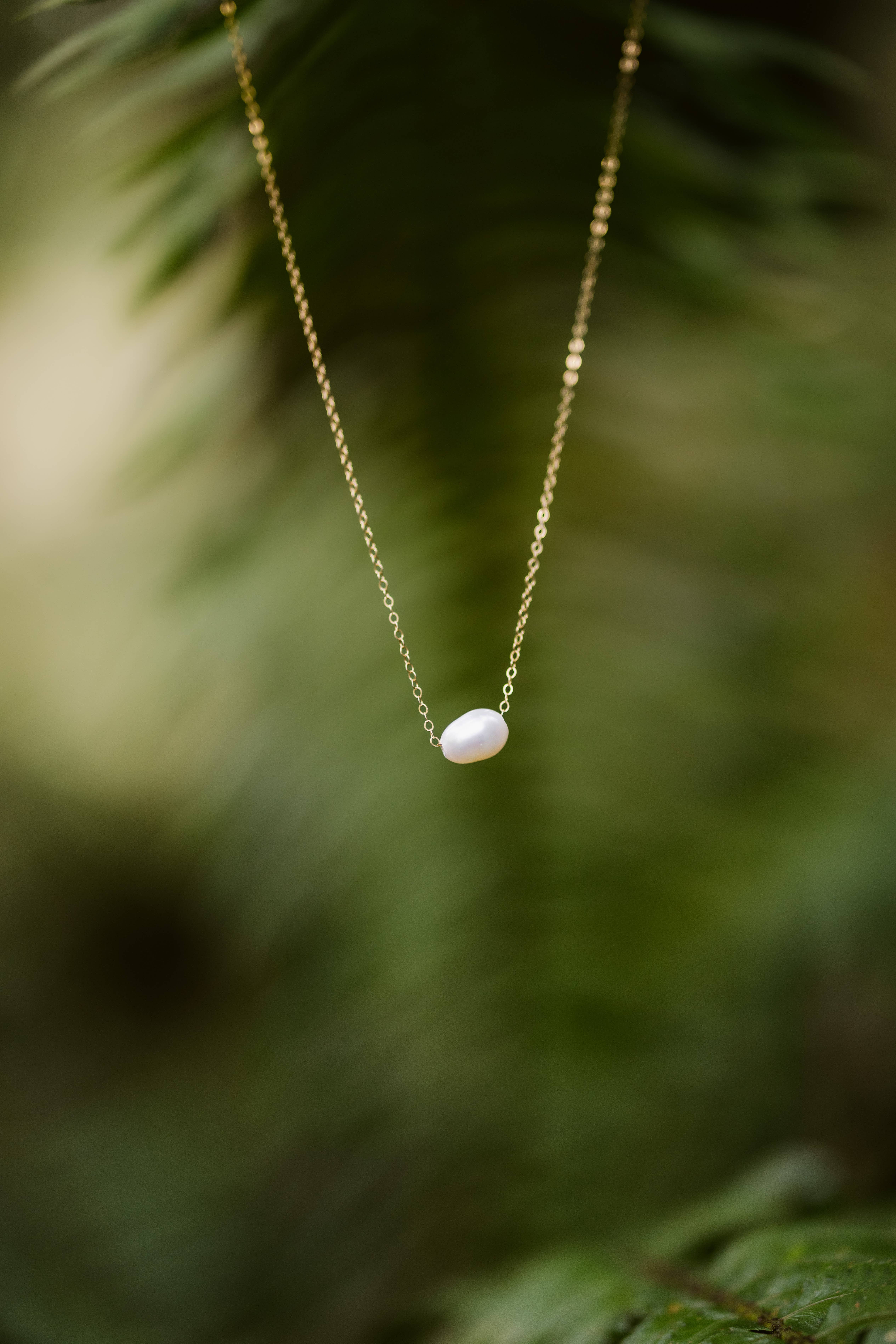 Quinn Sharp Handmade - Vendita all'ingrosso Collana con ciondolo/pendaglio - Collana a filo con perla singola | Riempita in oro 14kt 4