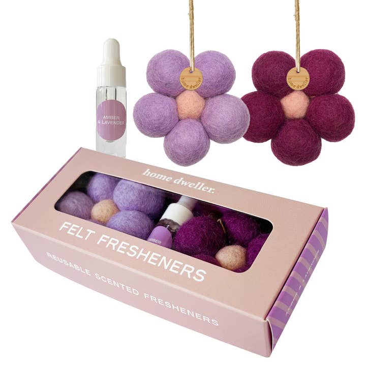 Home Dweller - Wholesale Air Freshener - Felt Flower Fresheners - Amber & Lavender
