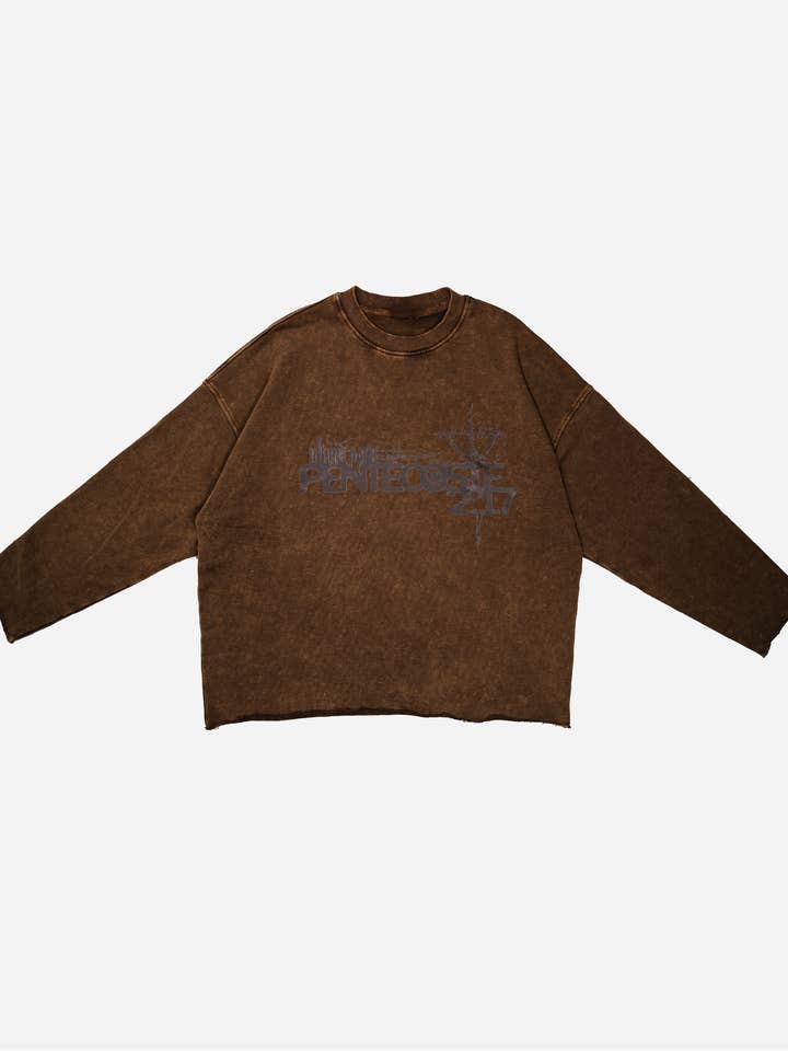 Camisola Gola Redonda Pentecostes Lavada por atacado de Nero Ottico