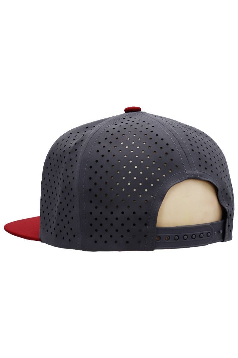 Cap Zone - Wholesale Flat Brim Cap - Men's - Two Tone Six Panel Flat Bill Perforated Snapback9