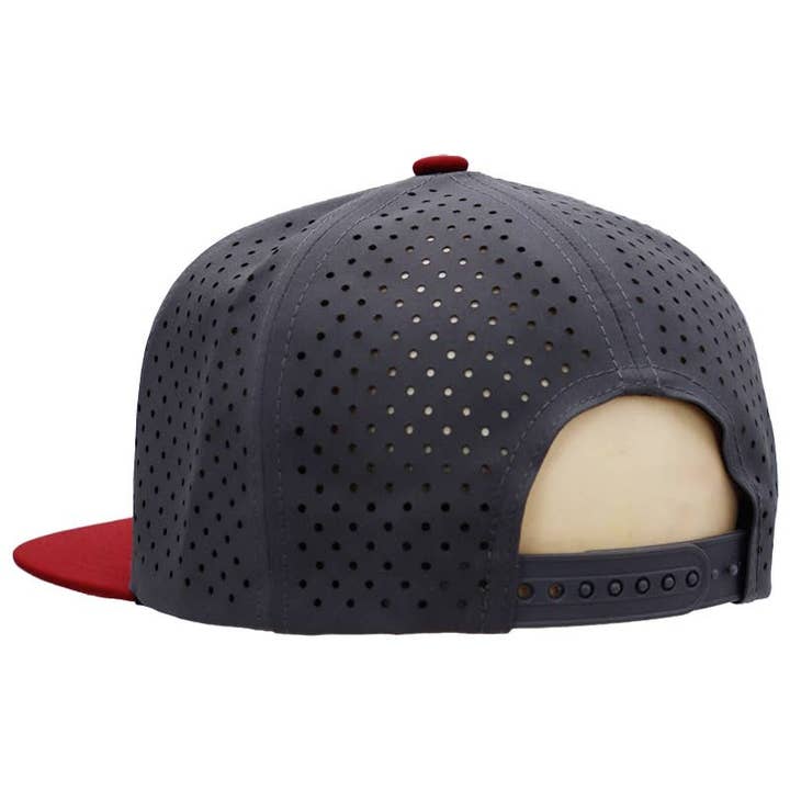 Cap Zone - Wholesale Flat Brim Cap - Men's - Two Tone Six Panel Flat Bill Perforated Snapback9