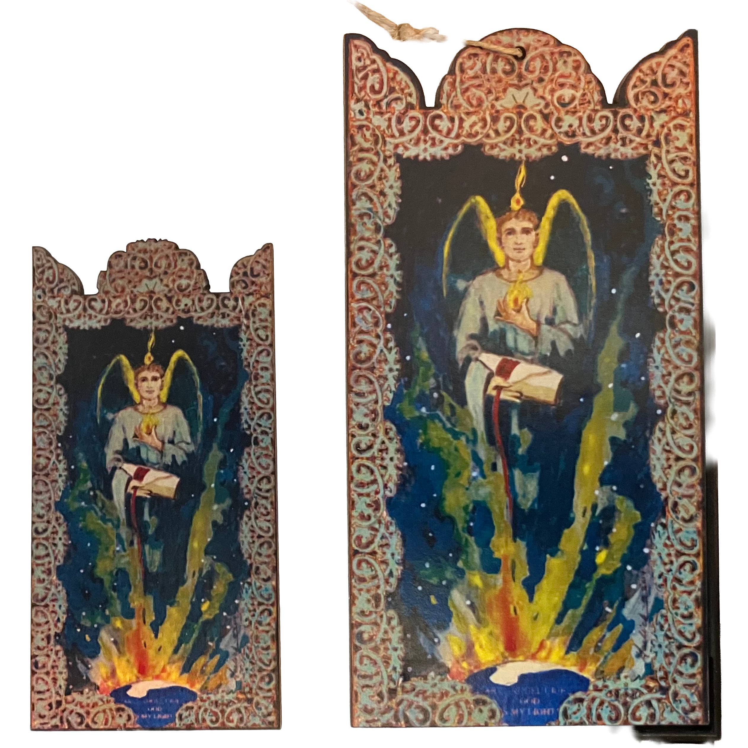 Lynn Garlick Retablos – Arte de parede dimensional/3D por atacado – Arcanjo Uriel1