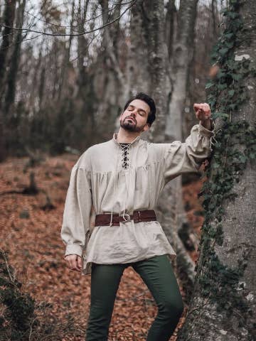 Camicia da uomo Renaissance Pirate Shirt - Camicia contadina unisex Steampu per la vendita all'ingrosso da parte di Costurero Real