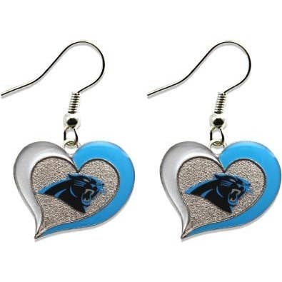 Boucles d'oreilles cœur tourbillon des Panthers de la Caroline de la NFL pour la vente par Aminco USA