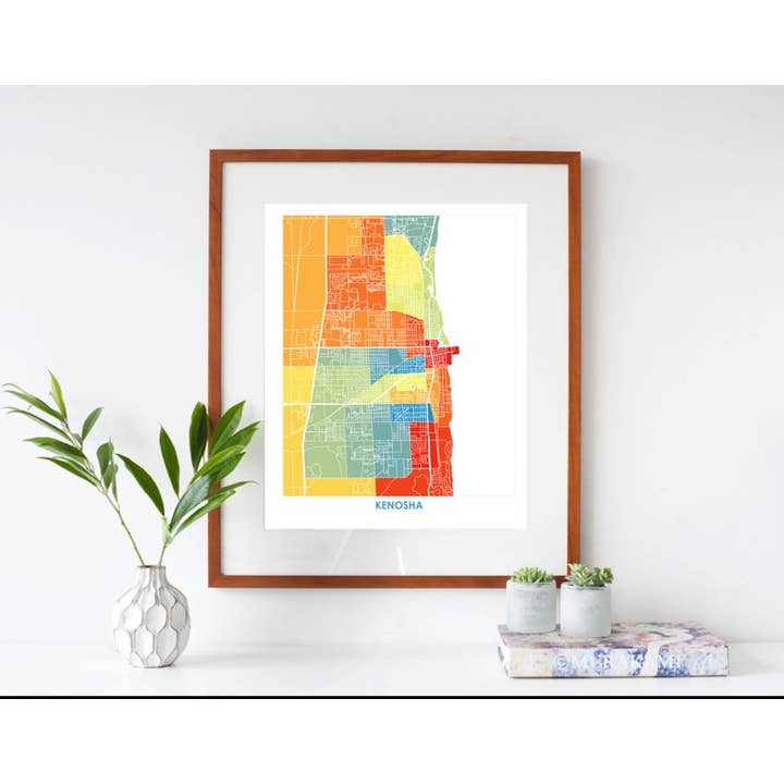 Juanita's Adventures - Wholesale Art Print - Juanitas Kenosha Map Print2