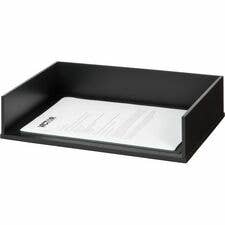 Victor 1154-5 Black Wood & Faux Leather Letter Tray for wholesale by Everyday Supply Co