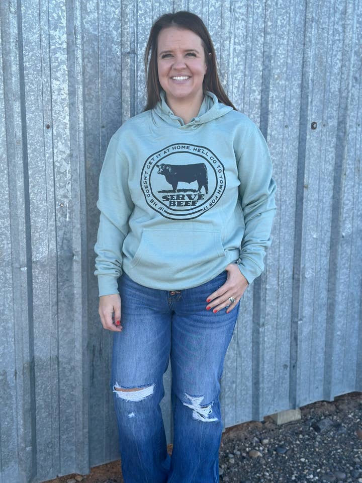 Sudadera con capucha Serve Beef - Western para venta al por mayor de Diamond Horseshoe Trading Co