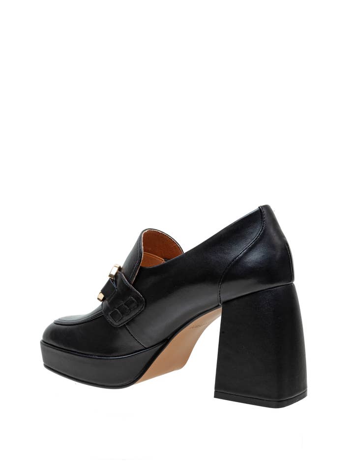 SCHWARZES LEDER NOW Plateau-Loafer mit Blockabsatz für Herren für den Großhandel auf Faire5