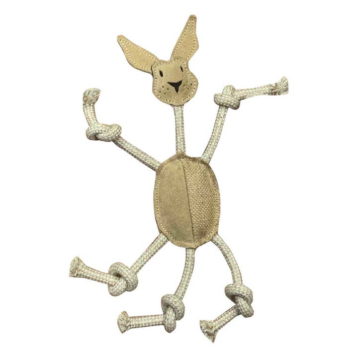 Shedrow K9 Jute, Rope & Suede Rabbit Dog Toy for wholesale by Shedrow K9