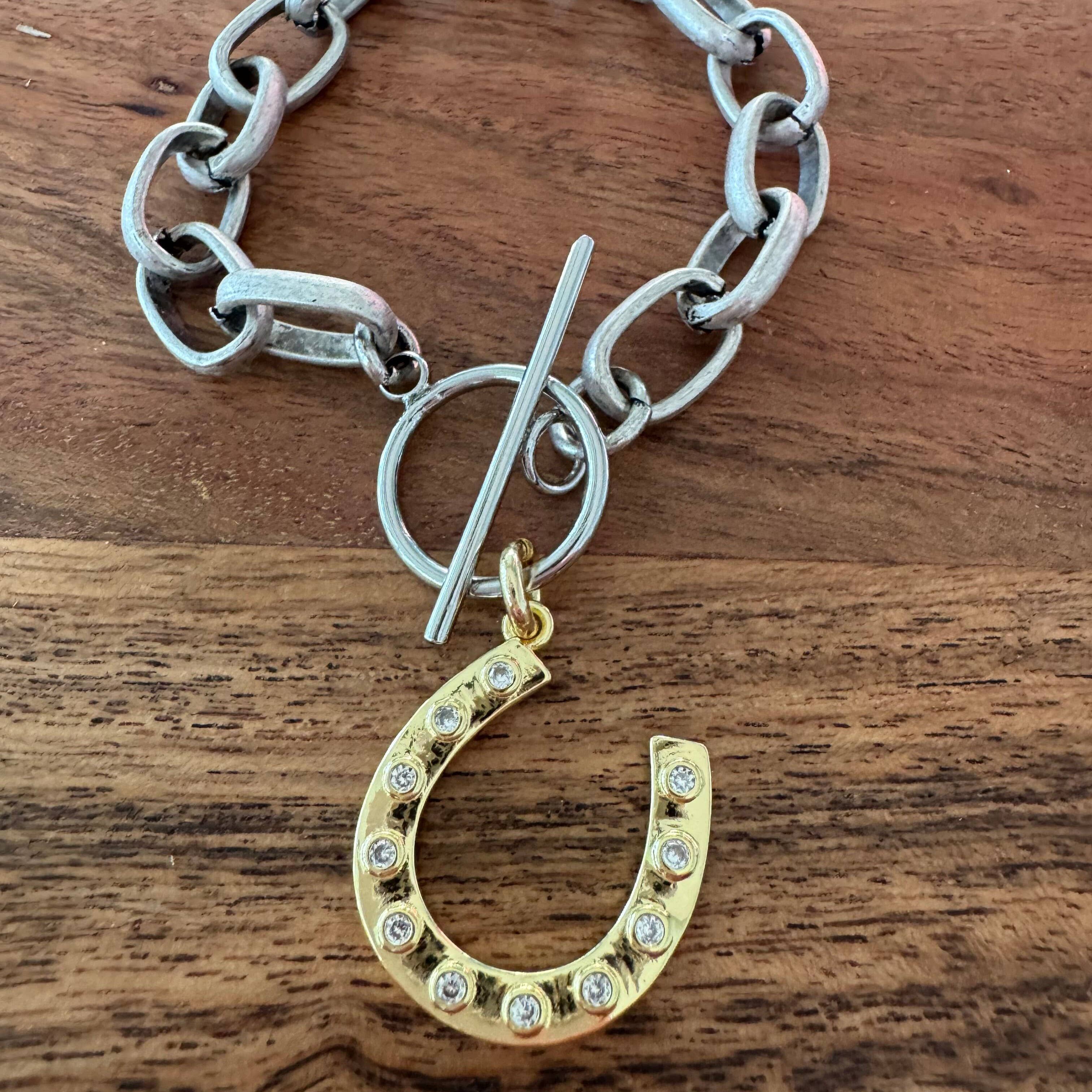 Loulu Designs - Wholesale Charm/Dangle Bracelet - Mixed Metal Horseshoe Charm Bracelet8