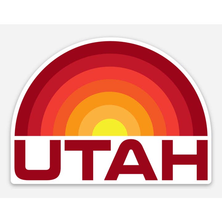 Utah Sun - Petit autocollant (paquet de 10) pour la vente par Tree City Stickers
