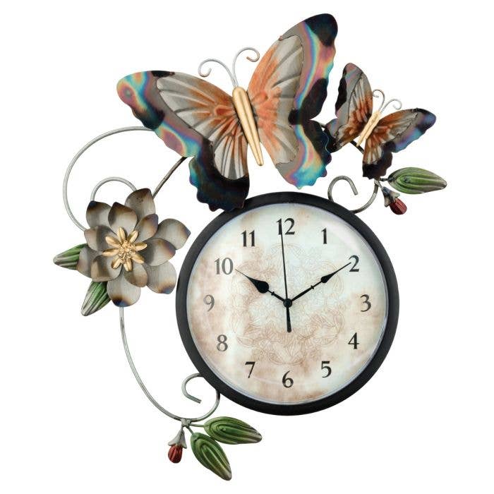 Regal Art & Gift - Wholesale Wall Clock - Clock - Metallic Butterfly