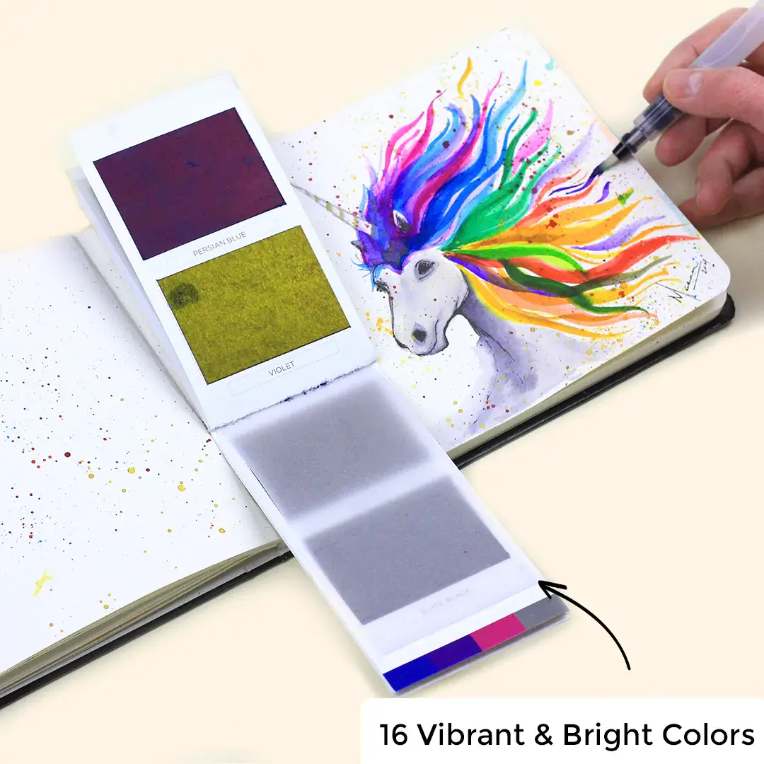 Viviva Colors – wholesale Paint set – A6 Travel Paint Kit - Vegan Leather| Handcrafted| Portable8