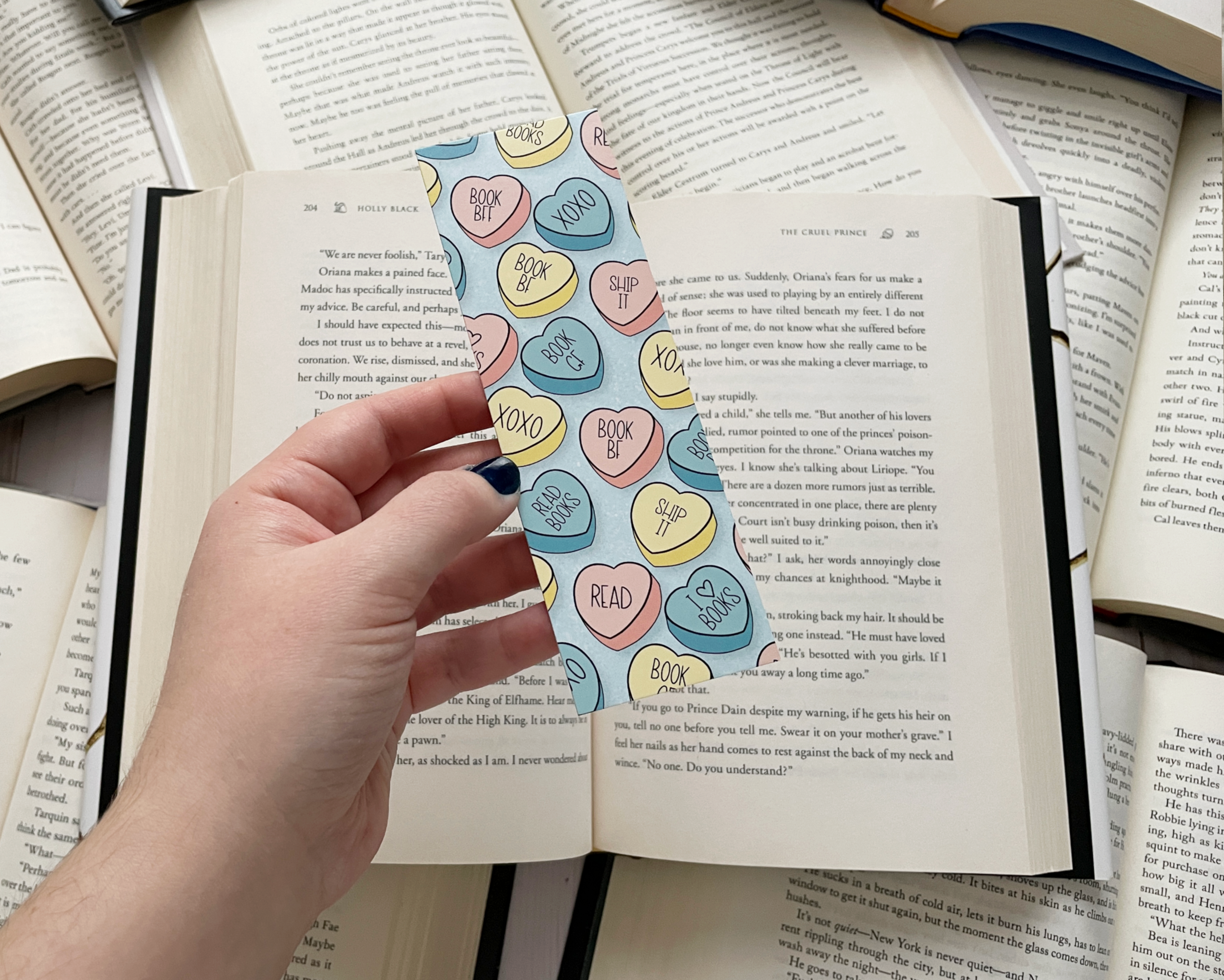 The Peachy Polka Dot – wholesale Bookmark – Bookish Conversation Hearts bookmark3