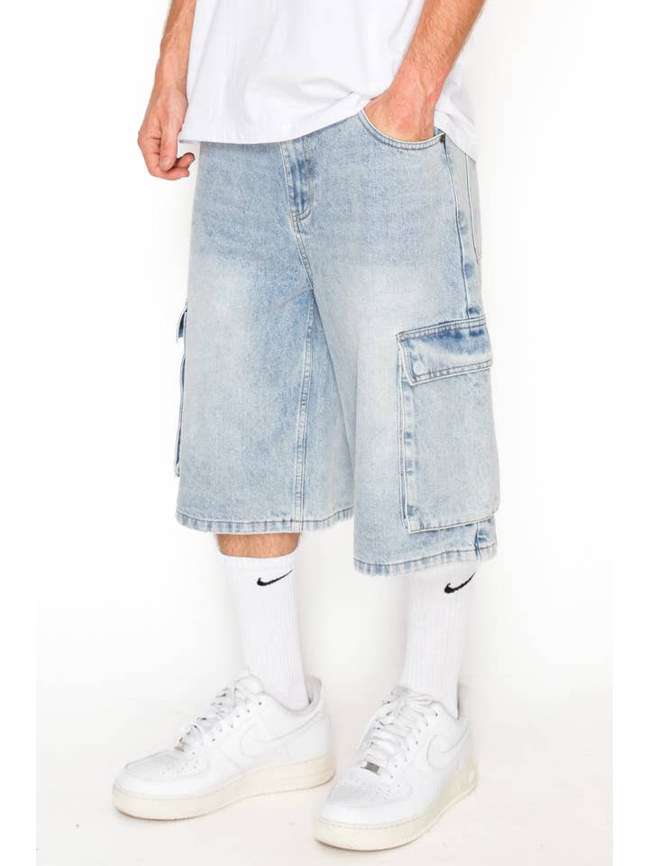 Victorious - Wholesale Shorts – Men's - DS2120 Baggy Fit Cargo Denim Shorts (Open Pack)11