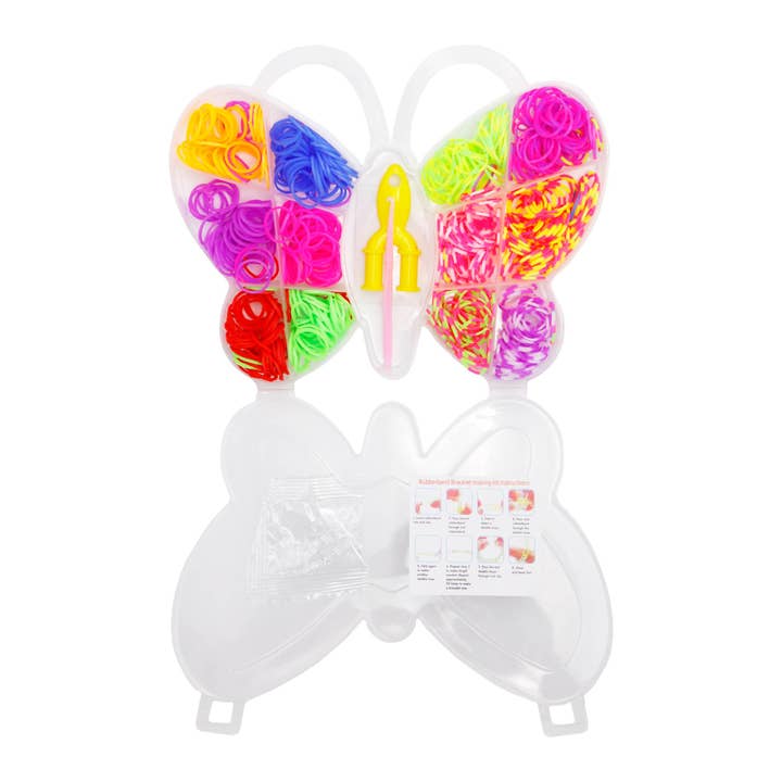 AS SHOWN Kids Butterfly Diy Rubber Band Loom Bracelet Kit for wholesale on Faire1