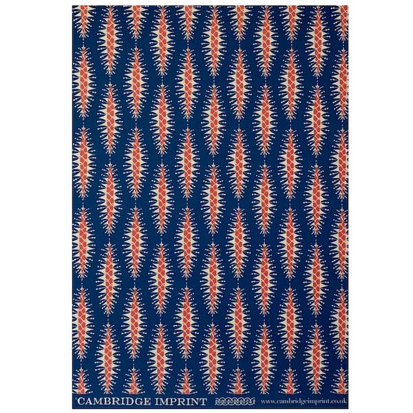 Cambridge Imprint - Wholesale Flat Wrap - Patterned Paper Pine Cone Blue and Red2