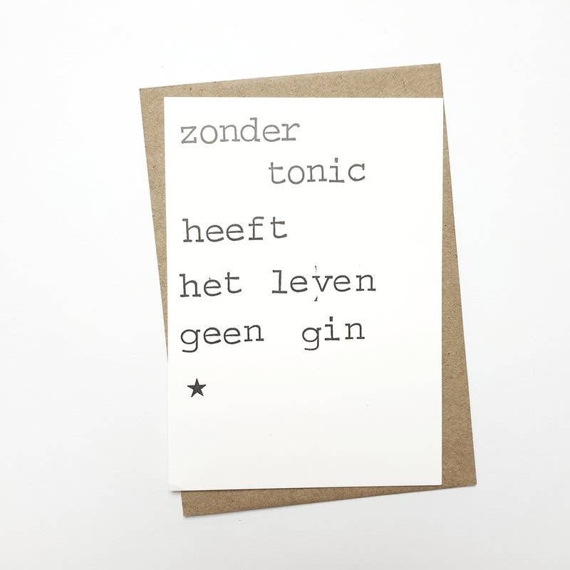 By Mar Postcards - Wholesale Postcard - Without Tonic, Life Has No Gin0