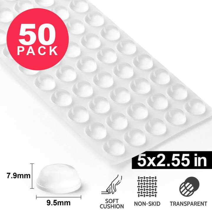 Zulay Kitchen - Wholesale Craft Supplies - Clear Cabinet Bumpers – Adhesive Pads, 50 Pack
