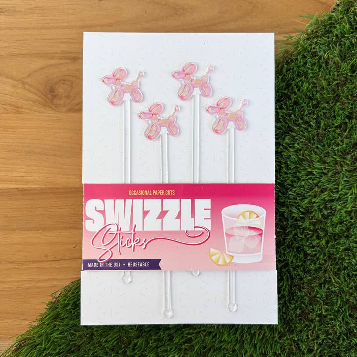 Hundeballon Swizzle Pinde | Akryl Rørepinde for engroshandel hos Occasional Paper Cuts