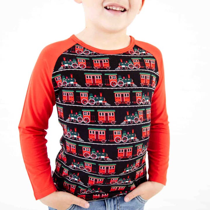 Ensemble de chemises raglan à manches longues : Duo de biscuits de fête pour la vente par Dreamiere