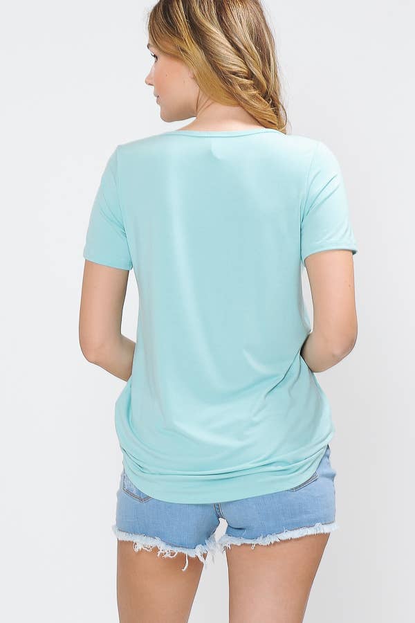 Burgundy Apparel - Wholesale Knit Top - Women's - CRISS CROSS SHORT SLEEVE TOP25