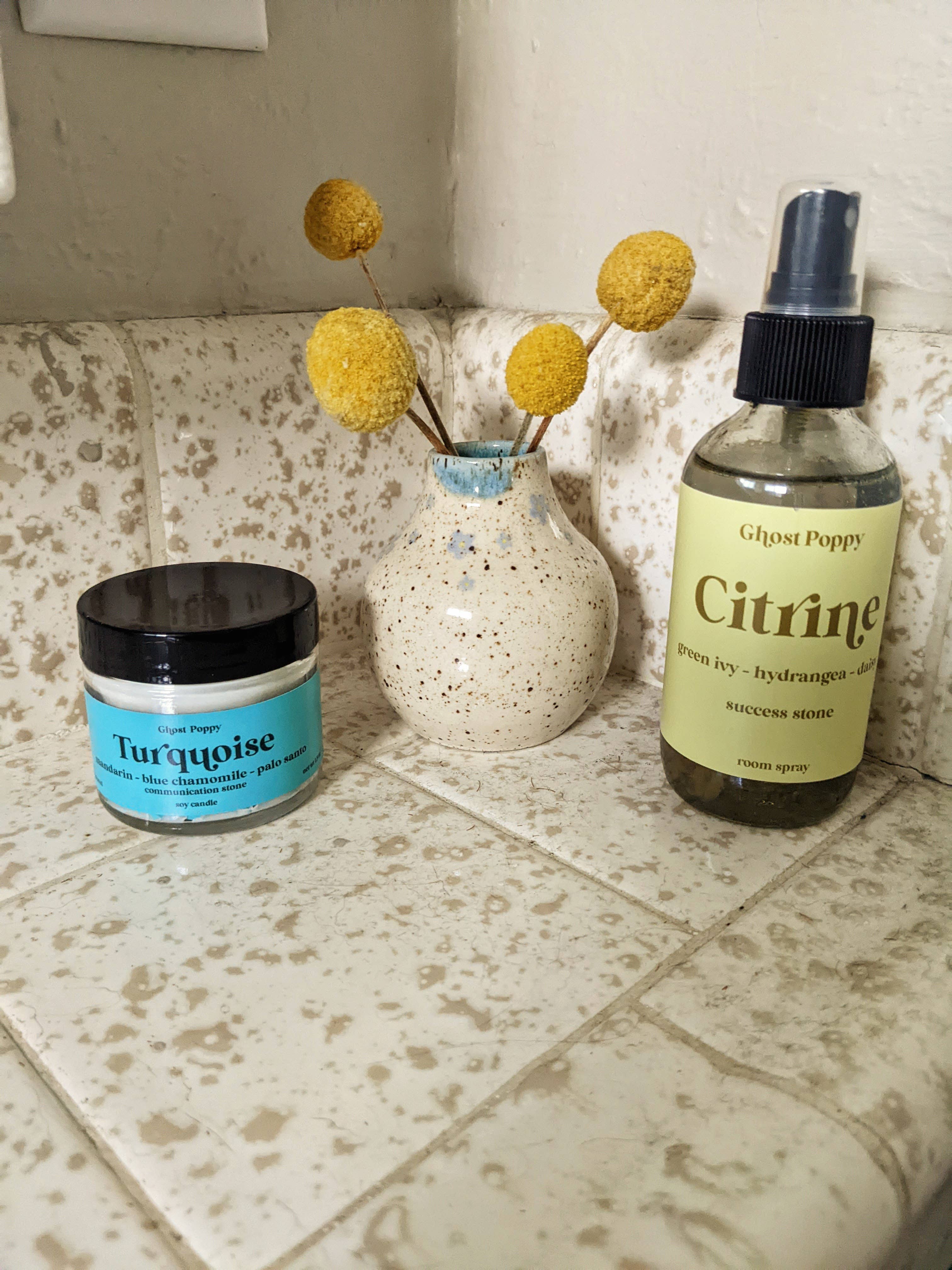 Ghost Poppy - Wholesale Jar/Filled Candle - Turquoise Mini Candle4