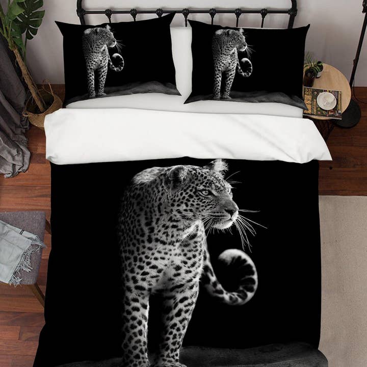 3D Black Leopard Quilt Cover Set Bedding Set Pillowcases 22 for wholesale by Jess Art Decoration
