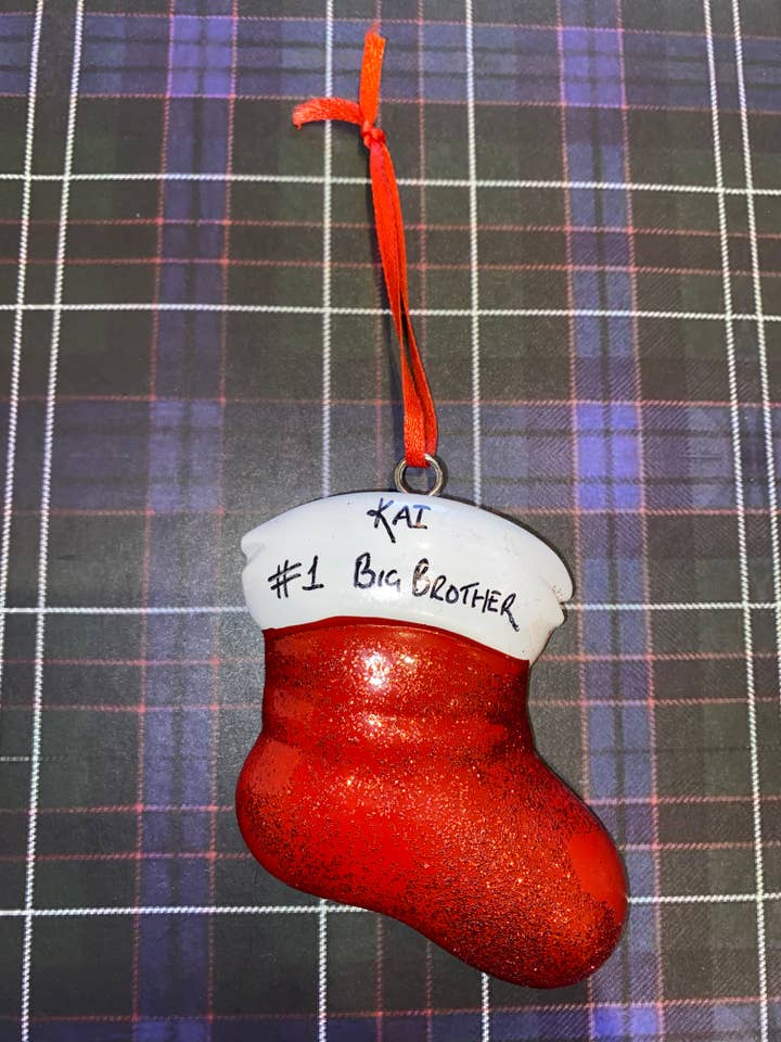 Personalised Tree Decoration - Christmas Stocking for wholesale by Dekassa