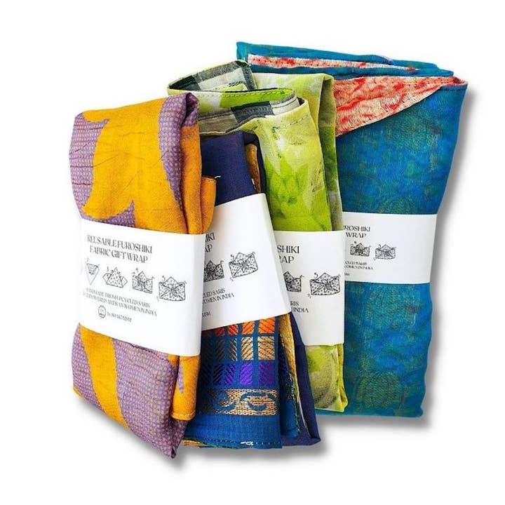 Shakti.ism - Wholesale Flat Wrap - XL reusable sari gift wraps, furoshiki 75x75cm, 30x30in6