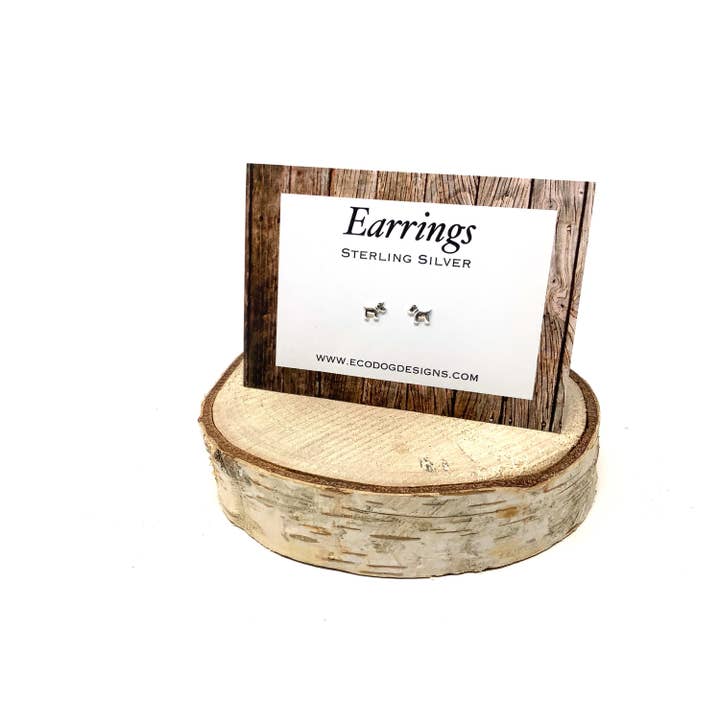 Sterling Silver Scottie Dogs Stud Earrings Dog Lover Gift for wholesale by EcoDogDesigns