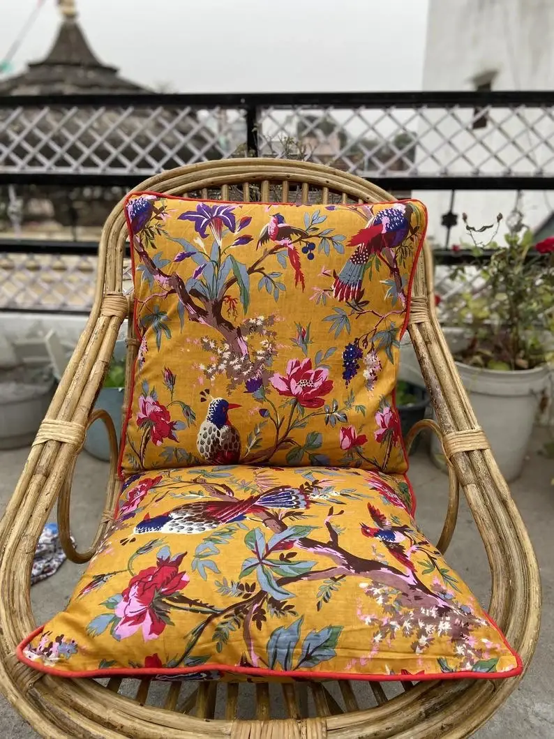 GYPSY STUDIO - Wholesale Throw Pillow Cover - Set Of 2 Piece Multicolor Paradise Bird Print Cushion Floral0