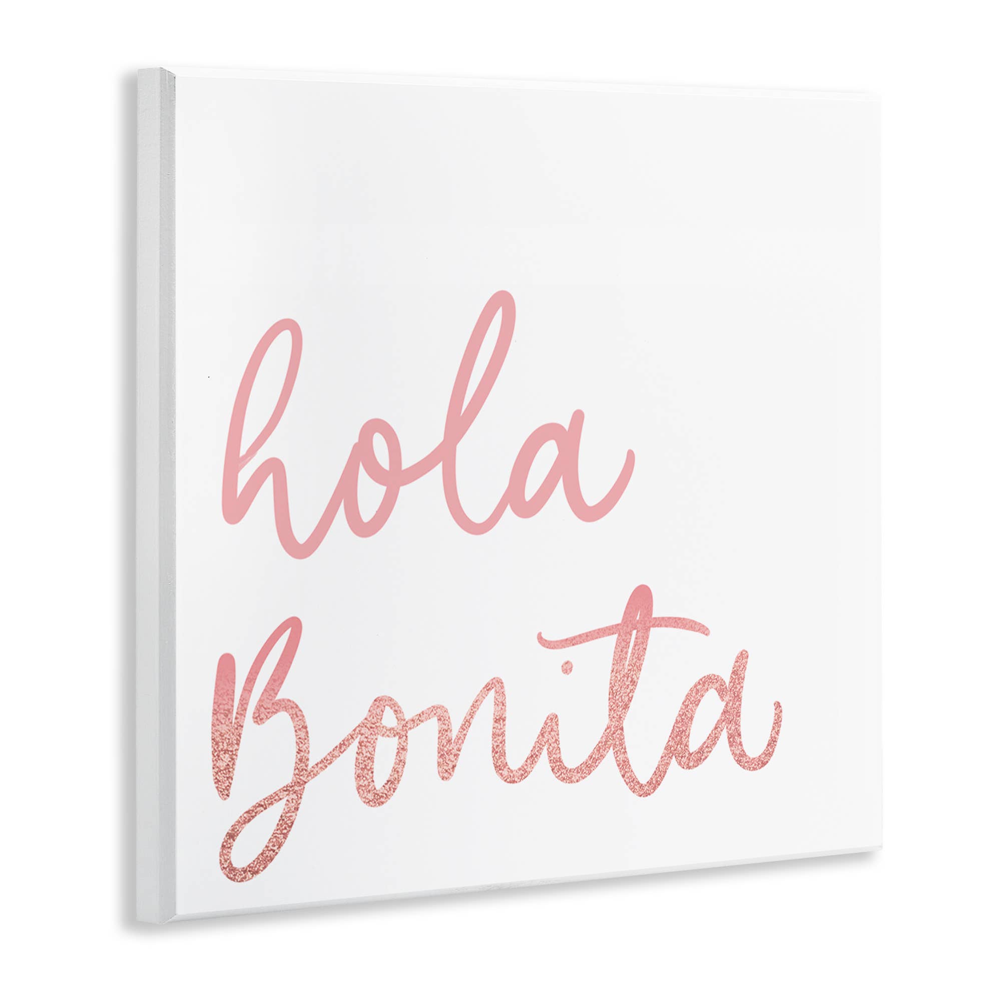 Stupell Industries - Venta al por mayor Decoración de pared - Niños y bebés - Placa de pared Hola Bonita Rosa2